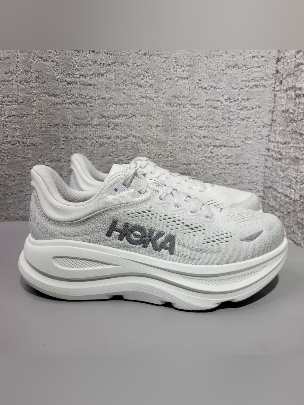 Hoka One One Bondi 9 Wide Womens Size US 7D Stardust/Silver Running Sneakers - Picture 8 of 13